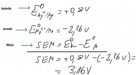 Oblicz ile wyniesie SEM ogniwa zbudowanego z półogniwa srebrowego i