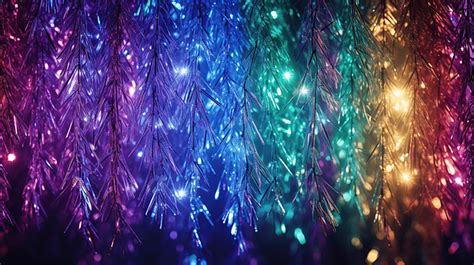 Christmas Abstract Background With Shiny Tinsels Colorful Christmas