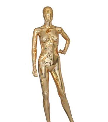 Plastic Relaxing Pose Gold Chrome Female Mannequin Age Group Adults At