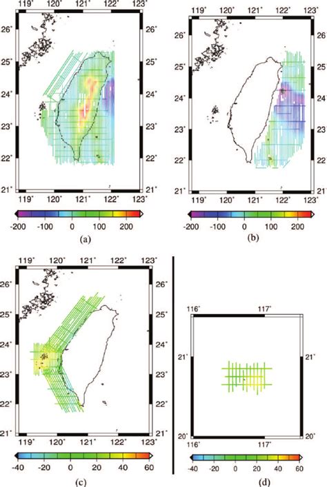 Free Air Gravity Anomalies Obtained From The A Taiwan Island B