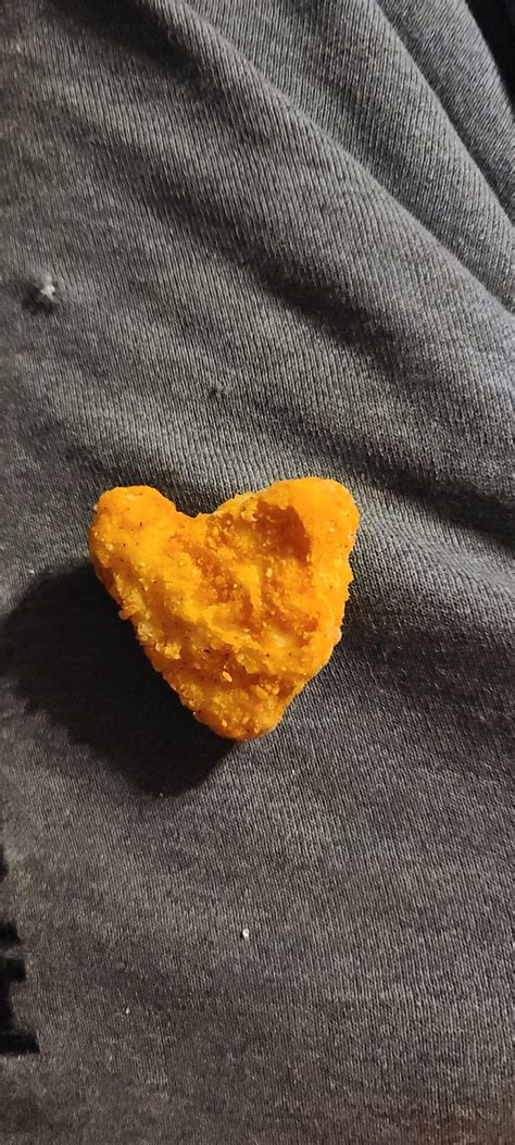 Heart Shaped Chicken Nugget From Wendys Chicken Nuggets Nugget Heart