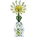 H D Hyaline Dora Crystal Yellow Flowers Statue Glass Daisy Figurine