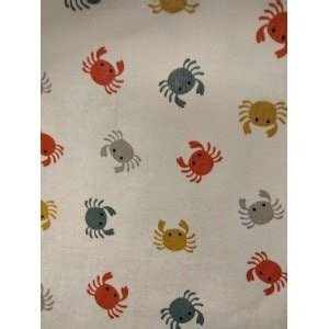 Tissu Coton Creation Patchwork Couture Crabe