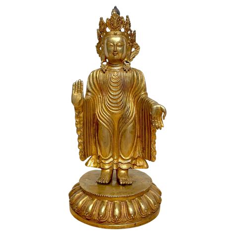 Antique Gilt Bronze Tibetan Buddha Figure For Sale At 1stDibs