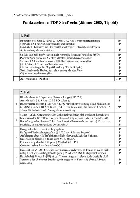 Strafrecht Jan Schema Punkteschema Tdp Strafrecht J Nner