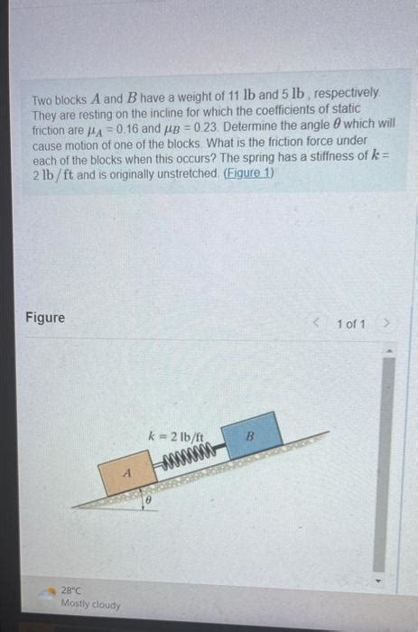 Solved Two Blocks A And B Have A Weight Of Lb And L