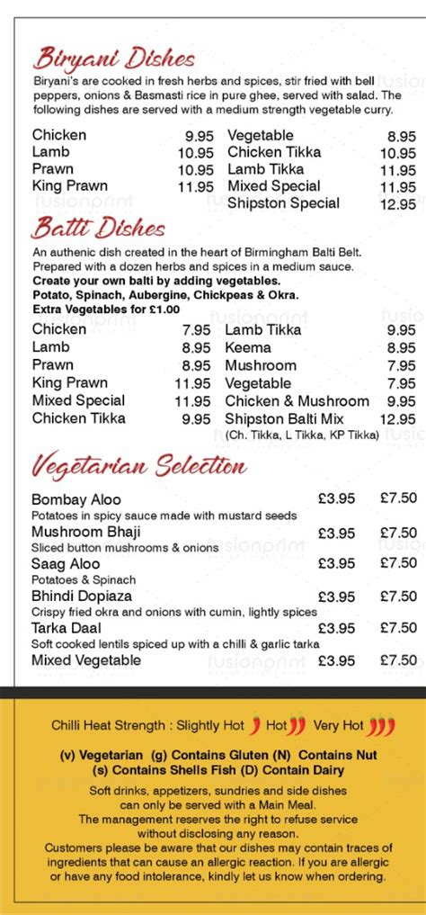 Shipston Cottage Curry Shipston On Stour S Full Menu Online