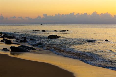 Beautiful Sunset Over Beach, Madagascar Stock Photo - Image of calm ...