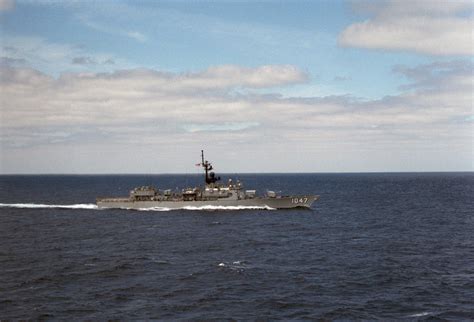 A Starboard Beam View Of The Frigate USS VOGE FF 1047 Underway NARA