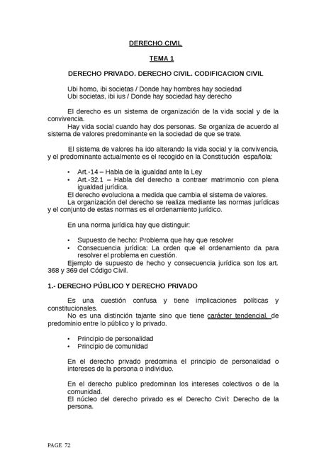 Derecho Civiltema 1derecho Privado Derecho Civil Codificacion Civil