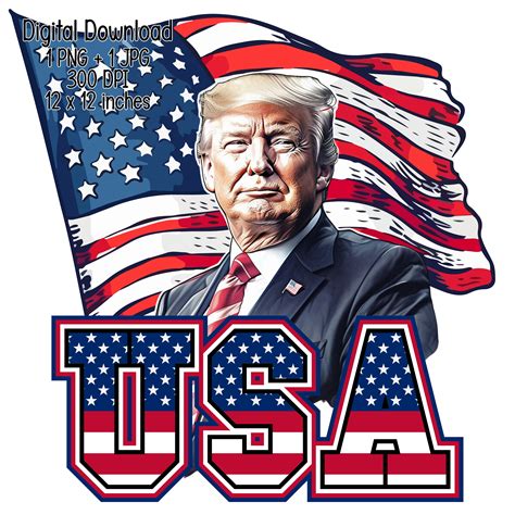 Trump USA Flag, Trump 2024 T-shirt Design Watercolor Clipart Commercial ...