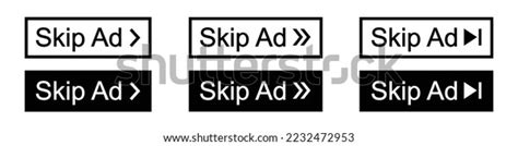 Skip Ad Button Icon Skip Advertisement Stock Vector Royalty Free