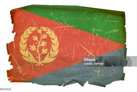 Eritrean Flag Old Isolated On White Background Stock Photo - Download ...