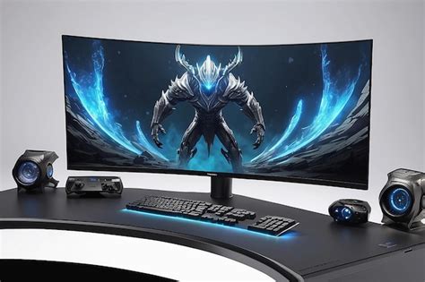 Premium Photo | Curved Gaming Monitor Showcase Immersive Experience