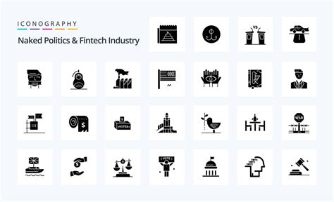 25 Naked Politics And Fintech Industry Solid Glyph Icon Pack 18566846