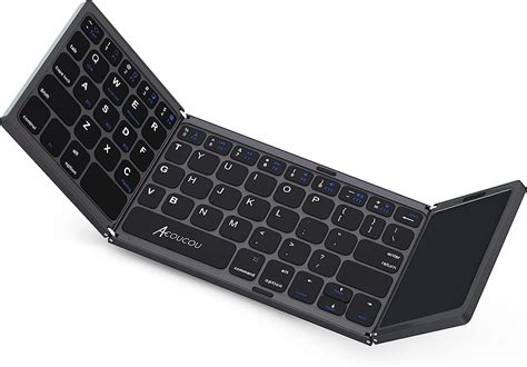 Acoucou Teclado Bluetooth Plegable con Panel táctil portátil