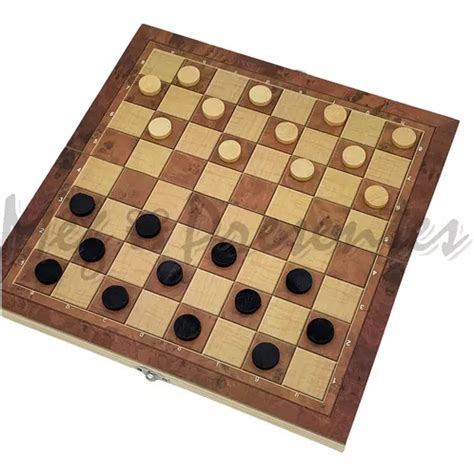 Tablero De Ajedrez En Damas Backgammon Madera X Cm