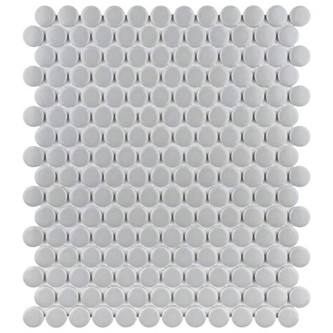 Merola Tile Metro Penny Matte Light Grey 6 In X 6 In Porcelain Mosaic