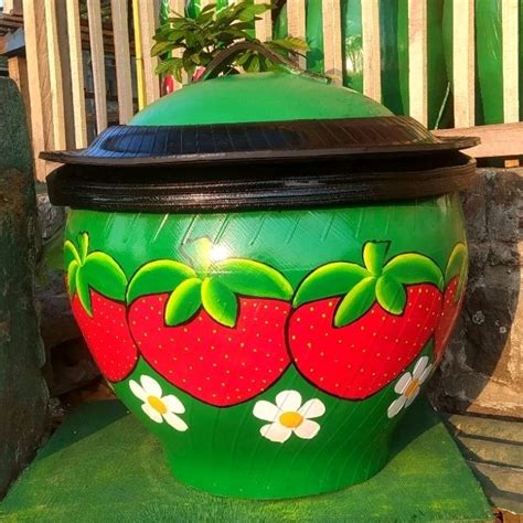 Jual Bak Sampah Jumbo Tempat Sampah Karet Strowbberry Bak Sampah