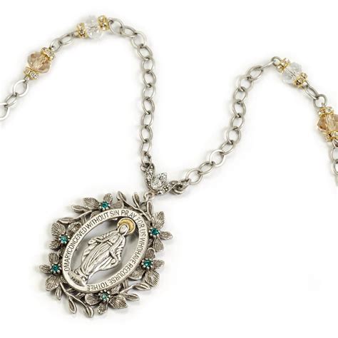 Virgin Mary Necklace Virgin Mary Pendant Religious Necklace