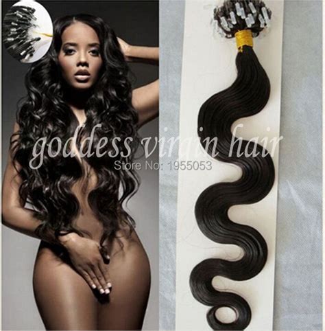 Body Wave Micro Loop Hair Extensions Human S A Virgin Brazilian