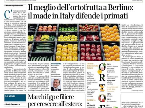 Il Meglio Dell Ortofrutta A Berlino Il Made In Italy Difende I Primati