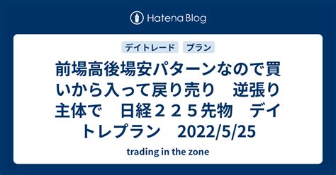 前場高後場安パターンなので買いから入って戻り売り 逆張り主体で 日経225先物 デイトレプラン 2022525 Trading In