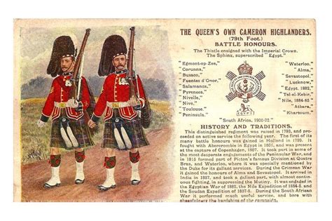 79th Cameron Highlanders Regiment Of Foot British Army Regiments