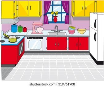 Cartoon Kitchen Background Images, Stock Photos & Vectors | Shutterstock