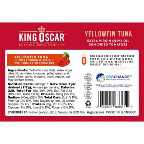 King Oscar Yellowfin Tuna In Extra Virgin Olive Oil And Sun Dried