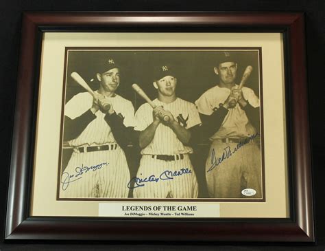 Joe DiMaggio Mickey Mantle Ted Williams Signed Legends Of The Game