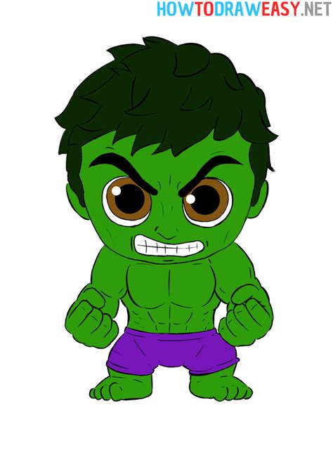 How To Draw Chibi Hulk How To Draw Easy