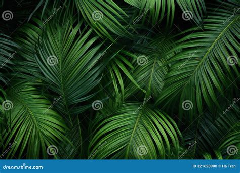 Tropical Leaves Background Green Palm Leaves Texture Natural Pattern