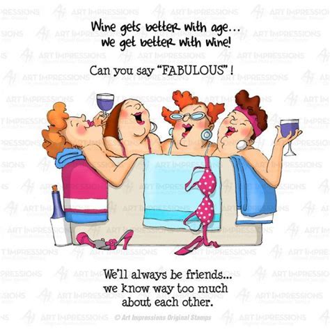 3570 In The Tub Set Friendship Humor Art Impressions Friends