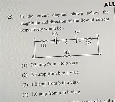 In The Circuit Diagram Shown Below The Magnitude And Direction Of The Fl