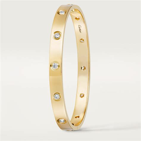 CRB6040517 - LOVE bracelet, 10 diamonds - Yellow gold, diamonds - Cartier