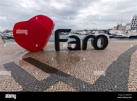 Faro Portugal 4th Of March 2018 Faro City Logo Name With Big