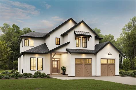 4064 Square Foot New American House Plan with 4 Upstairs Bedrooms and ...