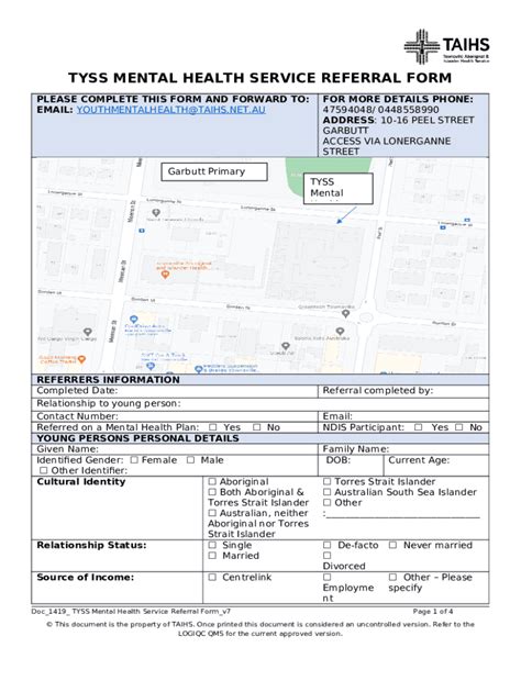 Tyss Mental Health Service Referral Doc Template PdfFiller