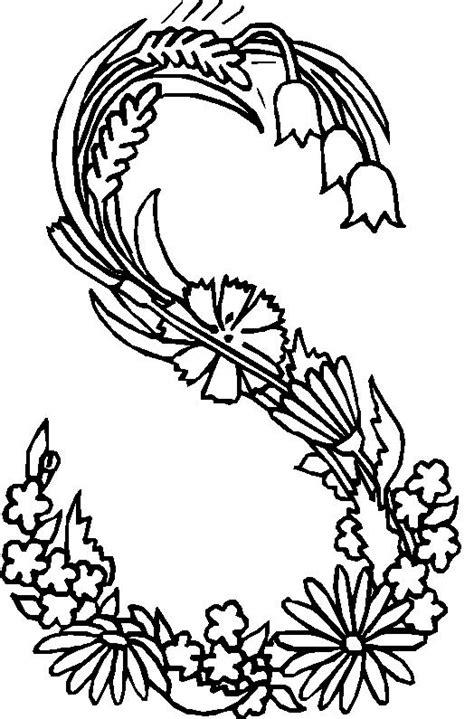 Coloring Page Alphabet Flower S Coloringme