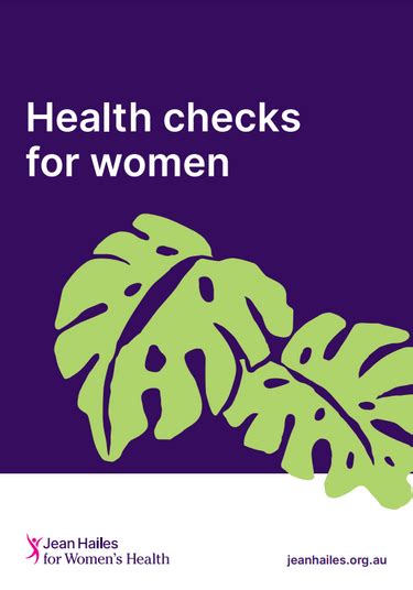 Health Checks For Women Booklet Jean Hailes