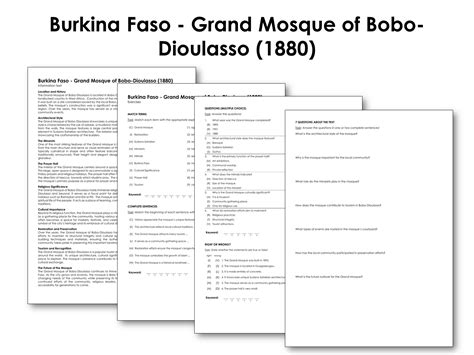 Burkina Faso Grand Mosque Of Bobo Dioulasso Made By Teachers