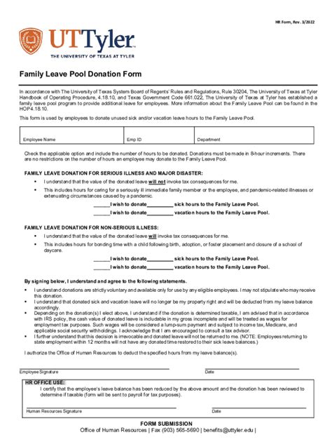 Fillable Online Resources Uta EduhrformsForm 3 204 Sick Leave Pool