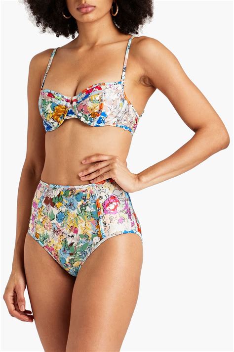 ZIMMERMANN Floral Print Bikini Top THE OUTNET