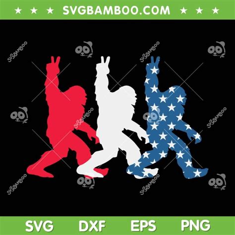 Bigfoot American Flag Svg Png