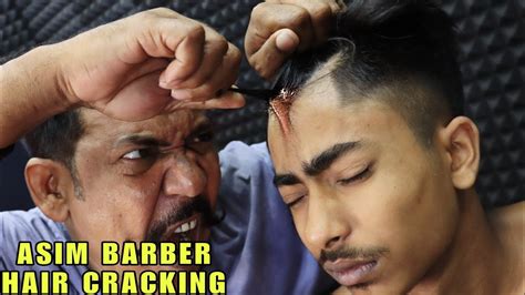 Unlimited Hair Cracking By Asim Barber Head Massage Hair Scratching