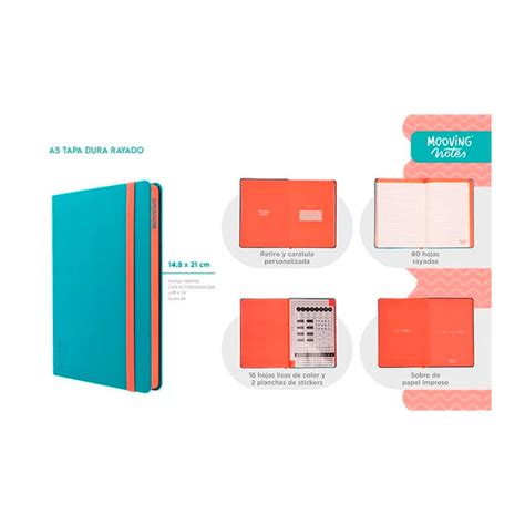 Cuaderno Mooving Notes A Tapa Dura Rayado Mooving Productos De Bazar