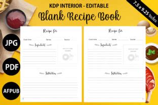 Blank Recipe Book Kdp Interior Editable Graphic By Inkyaart Creative