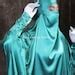 Latifa Teal Two Piece Satin Jilbab With Skirt Long Loose Etsy