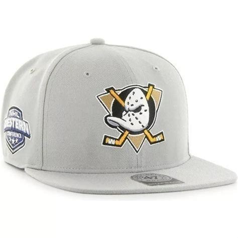 Cappellino Visiera Piatta Grigio Snapback Tinta Unita Di NHL Anaheim